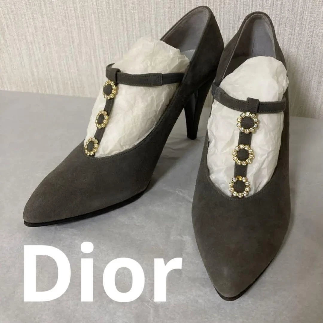 Escarpins Christian Dior talon daim gris EU36,5/US6,5 37200c