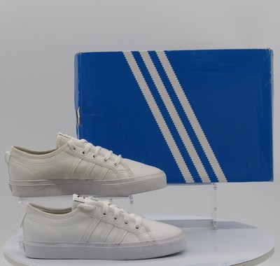 white adidas nizza trainers junior