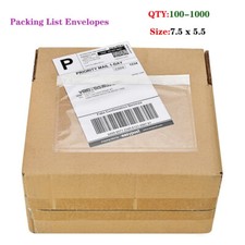 7.5X5.5 Clear Adhesive Packing List Pouches Packing Slip Invoice Label Envelopes