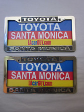 Pair Of 2x Santa Monica Toyota License Plate Frame Dealership Plastic