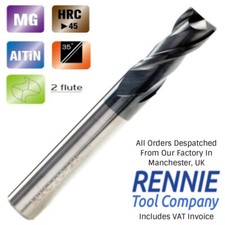 Solid Carbide 2 Flute Slot Drills TiAlN Coated. Sizes 1mm - 16mm End Mills