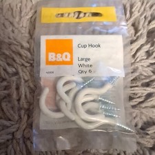 B&Q Large Cup Hook White X6