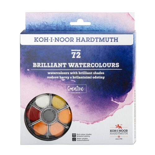 Brillantes FARBSTOFFBASIERTES lebendiges wasserlösliches Farbset KOH-I-NOOR runde Aquarelle - Bild 23 von 27