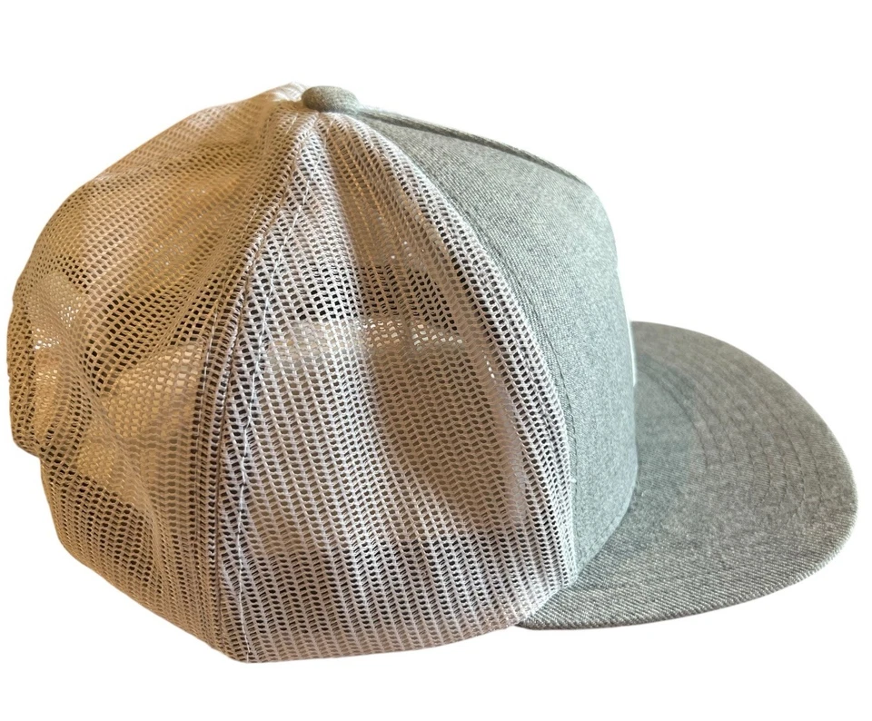 Sombrero de camionero RVCA gris y blanco de malla todo el camino ajustable Snapback Midfit Foto 2 de 4