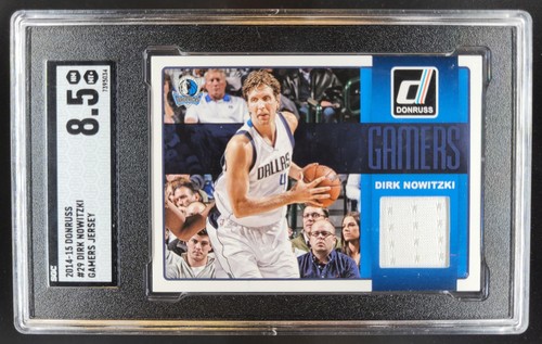 2014-15 Panini Donruss Dirk Nowitzki Gamers Jerseys SGC 8.5 Mavericks BS7