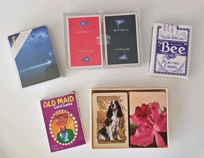 Assorted Lot Of 7 Playing Card Decks Bee Hallmark Heraclio Fournier - Complete 