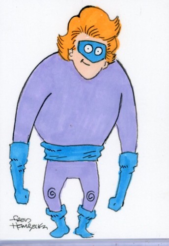 Fred Hembeck Sketch Card: Elongated Man, masked original (DC Comics)