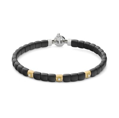 BARAKA BR721101GIDB180014 Yellow Gold White Diamonds Bracelet SZ. 7.1''