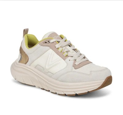 VIONIC Walk Max Skyline Sneaker Ivory Gold Color, New, All Size