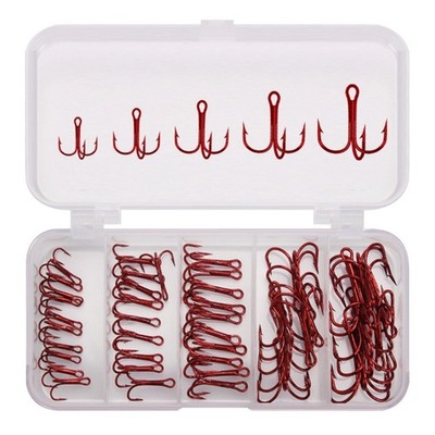 50Pcs Highly Strength Fishing Treble Hook Baitholder Fishing Hook Part
