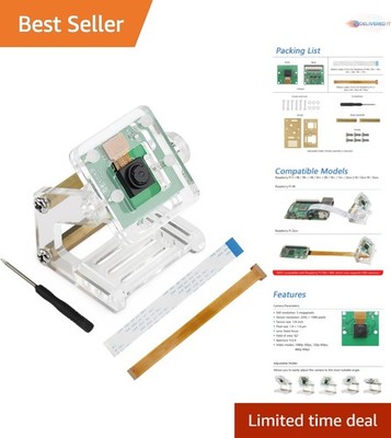 5MP Camera for Raspberry Pi Adjustable Holder 1080P 720P Video Output