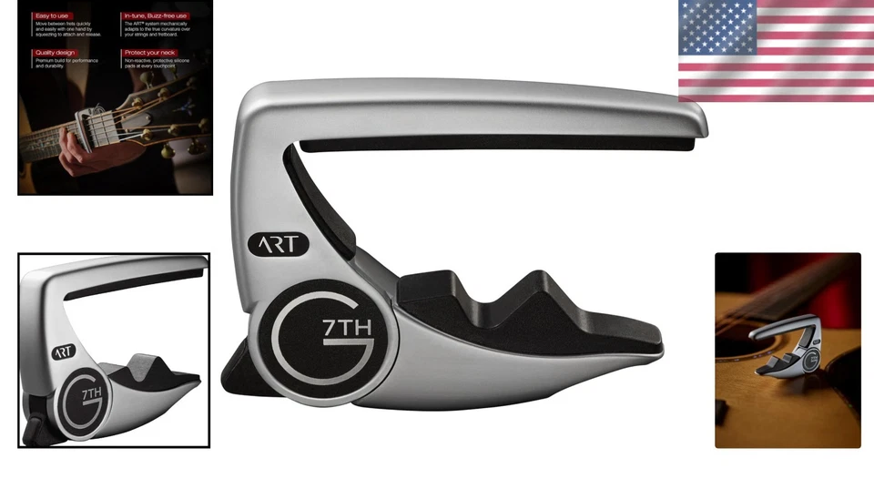 Performance 3 Guitar Capo - Steel String Silver - Image 2 of 4