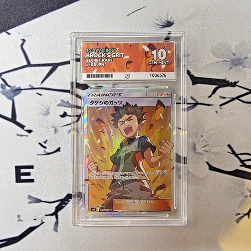Pokémon: Ace 10 Perf Subs Brock's Grit 108/095 Japanese 2018 Tag Bolt SR