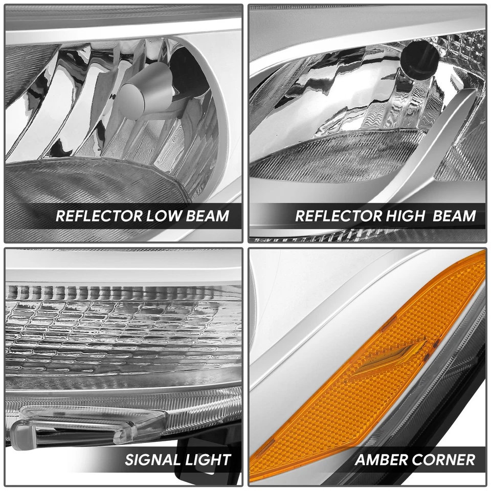 Conjunto de pares de faros cromados ámbar para Mercedes Benz Sprinter 2500 19-24 Foto 3 de 4