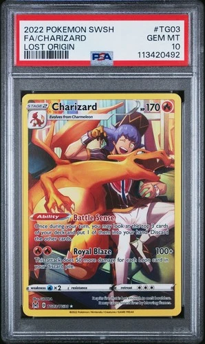 PSA 10 Charizard TG03/TG30 Lost Origin Trainer Gallery Pokemon Gem Mint