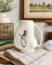 Vintage Ceramic Golf Bag Shaped Mug White Red Black Novelty Cup Made in the USA