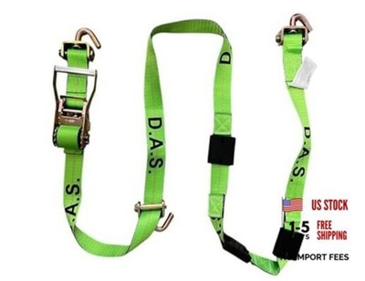 D.A.S. Car Hauler Straps - 2 In x 11 Ft - Set of 4 Wheel Tie Lime Green