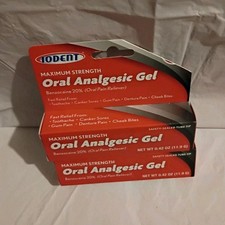 Iodent Maximum Strength Oral Analgesic Gel Benzocaine 20 Safety-Sealed 0.42 oz