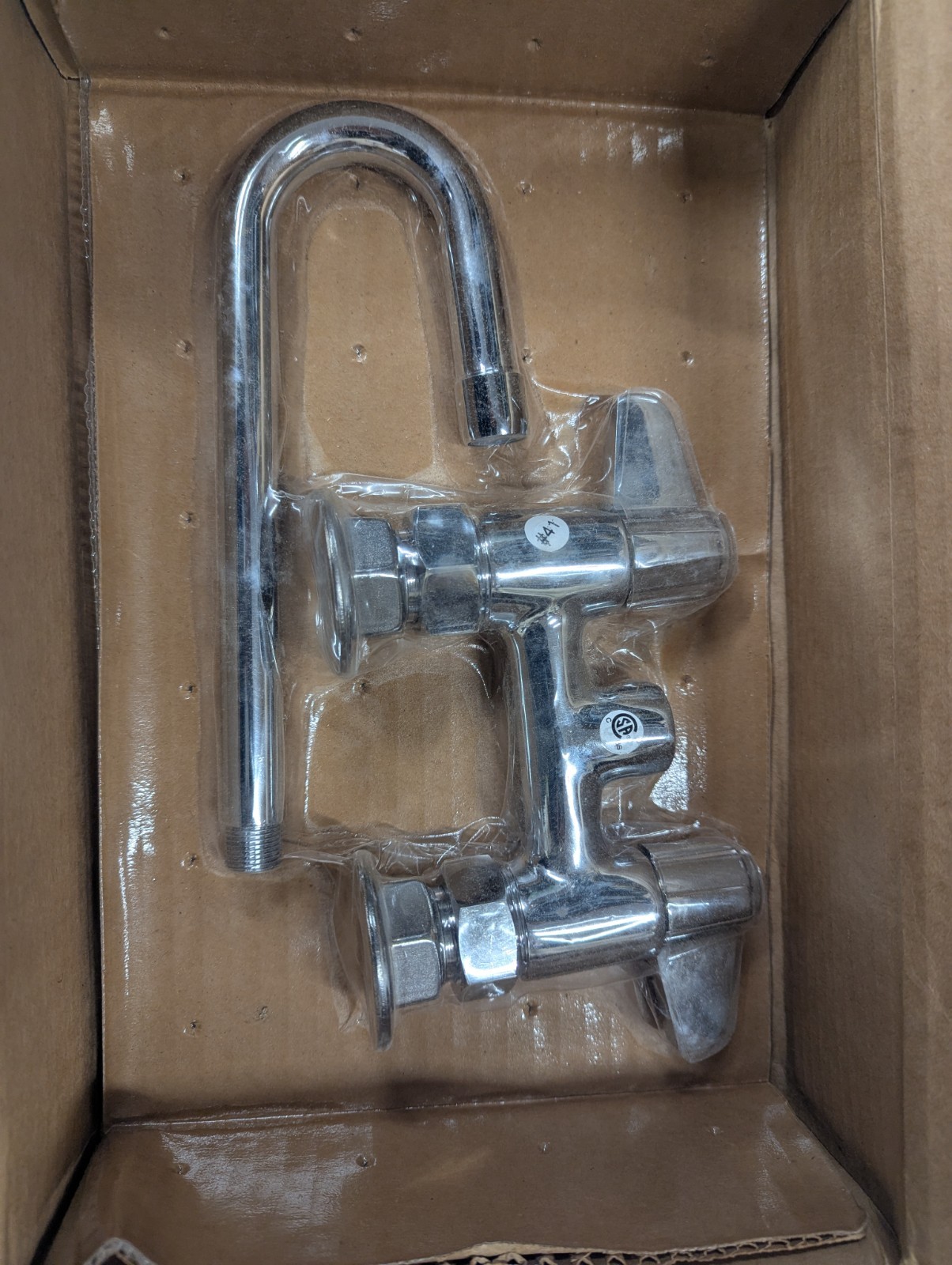 T&S Brass 5F-4DLX03 4" Deck Mount, 4" Centers, Gooseneck Faucet w/ Lever Handles