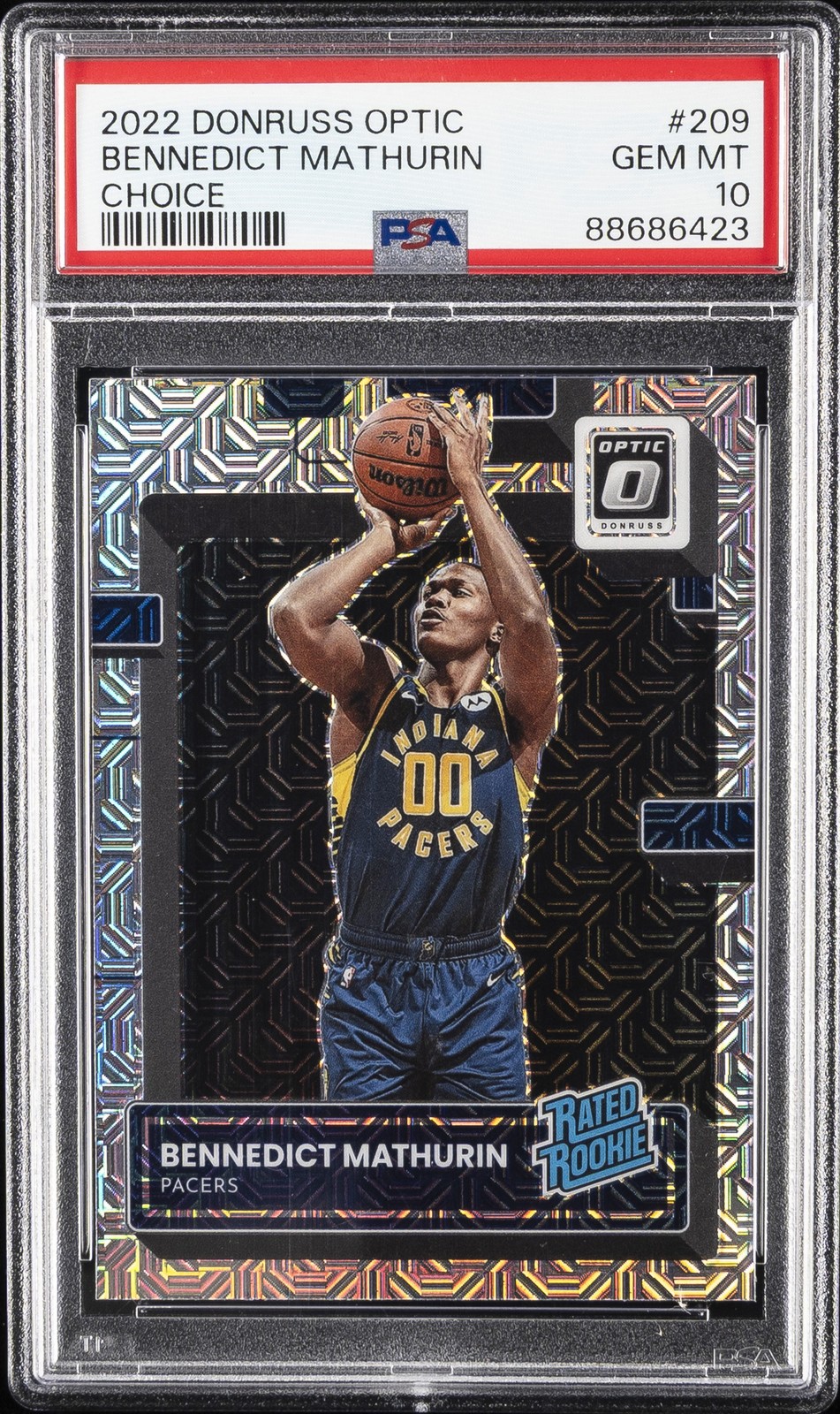 2022 PANINI DONRUSS OPTIC CHOICE #209 BENNEDICT MATHURIN PSA 10