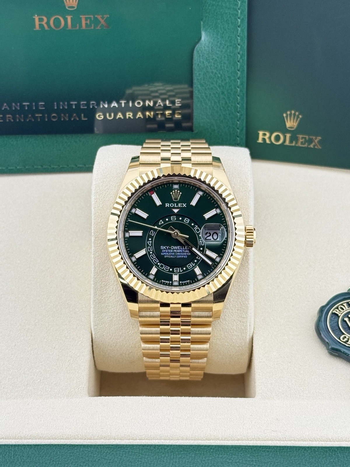 Rolex Sky Dweller Yellow Gold Green Dial Jubilee 336938 2025 image 2