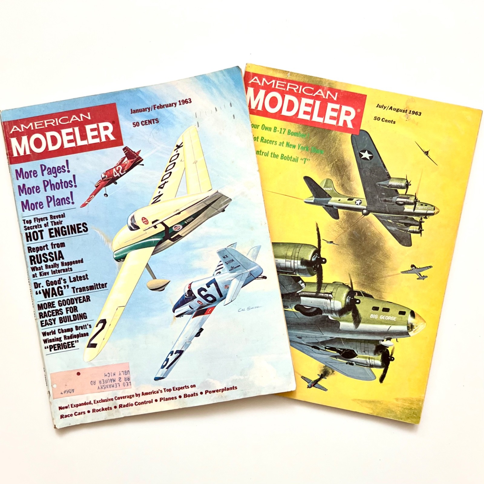 Lot of 2 American Modeler Magazines: January/February 1963 & July/August 1963