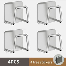 4-Pack Sink Sponge Holder, Stainless Steel, Adhesive Kitchen Organizer Set