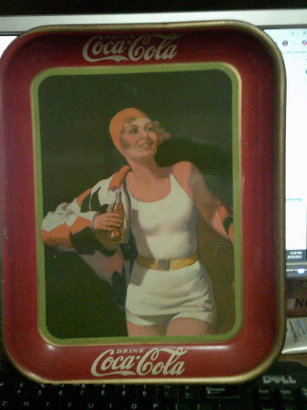 BEAUTIFUL 1930 COCA-COLA TRAY "SWIMSUIT GIRL"