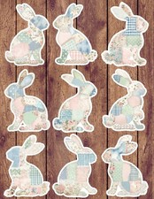Patchwork Easter Bunny Cut Vinyl Stickers Set Scrapbooking Laptop Waterbottle