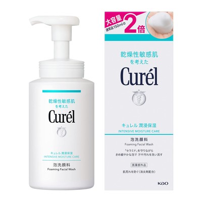Curel Moisturizing Foam Cleanser, Large Bottle, 300ml Japan