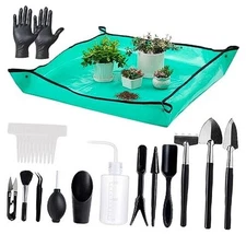  25Pcs Mini Garden Hand Transplanting Succulent Tools Set, 39.4" Black