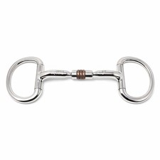 Horse 5" Dog Bone Mouth w/ Copper Roller Eggbutt Snaffle Bit 3512B