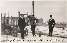 Men MI Michigan Owendale Huron County Milk Truck RPPC Photo Postcard COPY