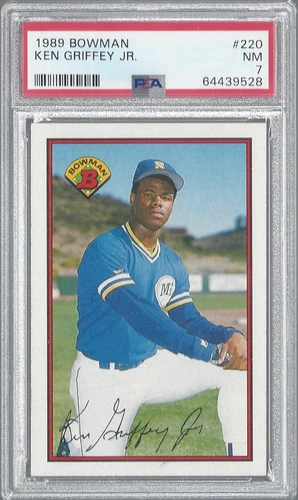 1989 Bowman KEN GRIFFEY JR. Rookie Card #220 Seattle Mariners HOF PSA 7 NM🔥