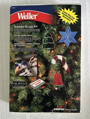 Weller Stained Glass Kit DIY Makes 4 Christmas Ornaments New Old Stock