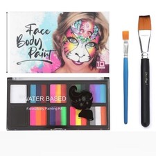 World Cup Face Painting Kit for Kids, Rainbow Split Cake Multicolor Rainbow 
