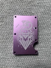 Ridge Style RFID Blocking Aluminum Wallet w/ money clip- Pink