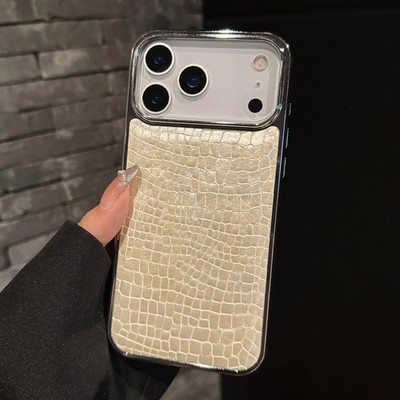 Hülle Für iPhone 17 16 Pro Max Air 15 14 13 Krokodil Textur Stoßfeste Hart Case