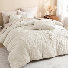 Litanika King Size Comforter Set Beige, 3 Pieces 104"x90" , 01-beige