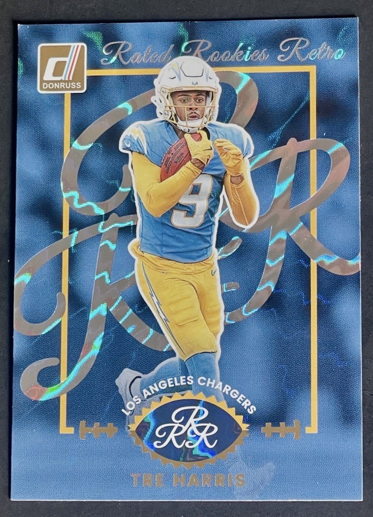 2025 Panini Donruss Tre Harris Rated Rookie Retro RC #12 Chargers