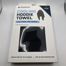 Mission Black Cooling Hoodie Towel Evaporative Cool Technology Keeps Cool UPF 50