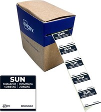 AVERY Formularz celowy Odłączalne etykiety na żywność Niedziela (czarne 25 x 25 m