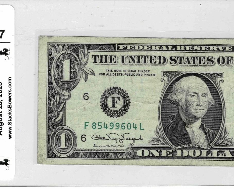 Billete de $1 de la Reserva Federal 1988A 'WEB'--fr.1917-F--Función 14 1/2--Valor de $325 en UNC Foto 3 de 4