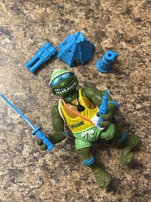 Vintage 1992 TMNT Sewer Spitting Lifeguard Leo Action Figure Complete