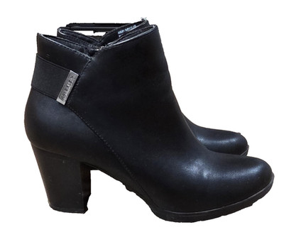 Anne Klein Women's Black Block Heel Ankle Booties Size 9.5 Slip on Elastic Strap