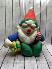Vintage Puffy Nylon Parachute Santa Claus Christmas Plush Decor Large Korea