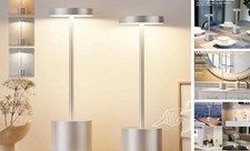 Cordless Lamp Set, Rechargeable Lamp, 3 Color Temperature, 2 Pack Silver Gray