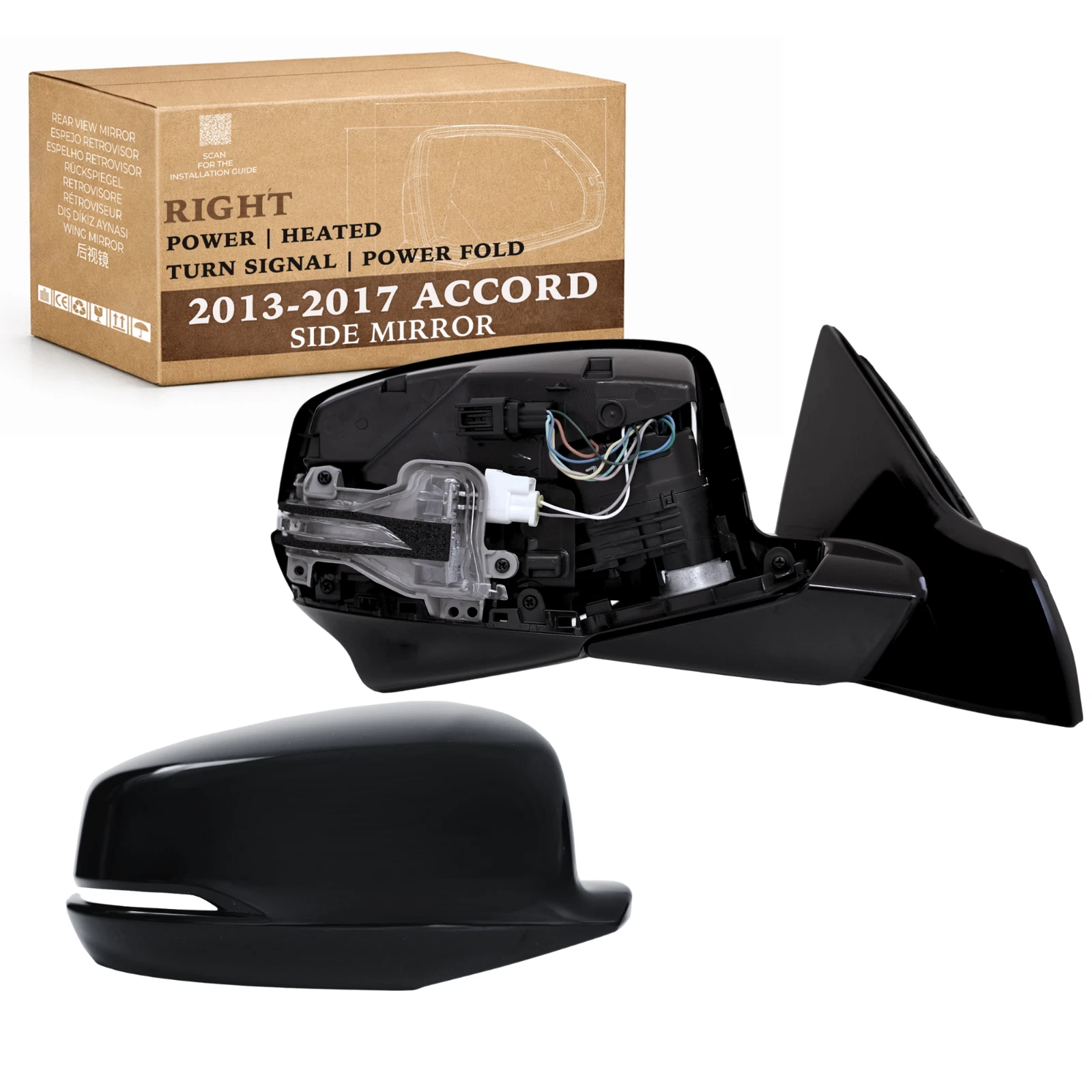 Passenger Side Mirror for 13-17 HONDA ACCORD Power Heated Signal Camera Hole
Opens in a new window o