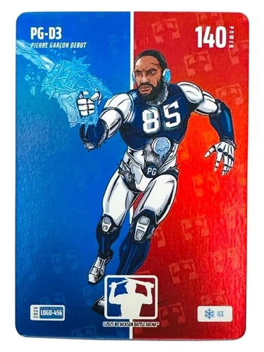 2025 Bo Jackson Battle Arena PG-DE Pierre Garcon Logo Ice Battlefoil SP 140