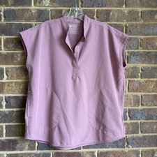 Figs Technical Womens Oversized Rafaela Scrub Top Mauve Dusty Rose Pink Size S